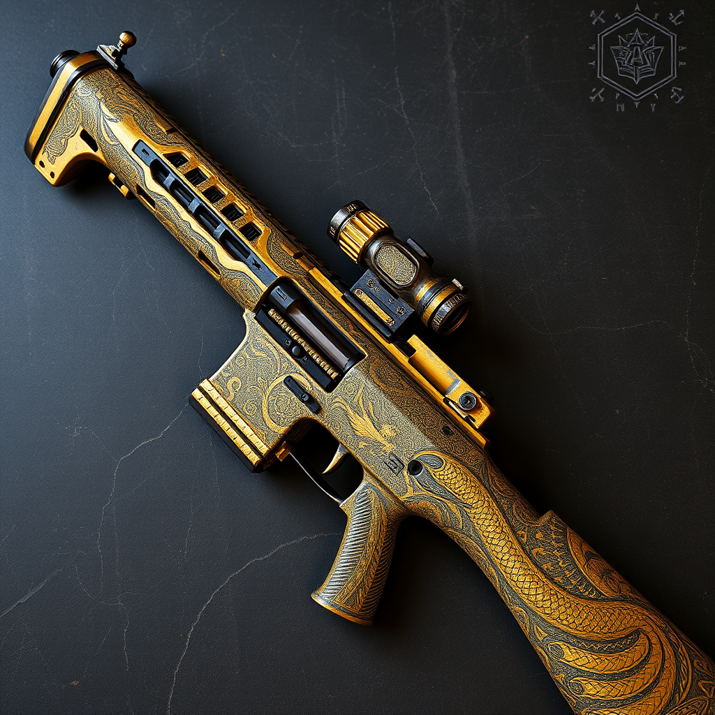 AWP Dragon Lore скин в состоянии Factory New с золотым драконом и мифическими узорами